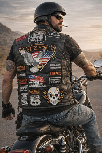 Bikers vest with patches - bikers,