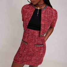 Maje Ritalete Two In One Tweed Mini Dress Set Size L EU 40 UK 12