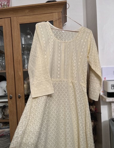 Cream embroidered sequinned - cream,