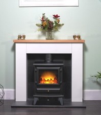 Electric fire stove oak - fire,