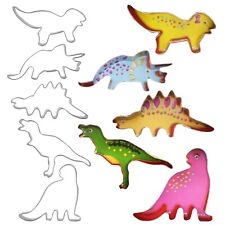 Dinosaur Cookie Cutters Set of 5 Biscuit Pastry Fondant Playdoh Stainless Steel