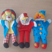 3 Wooden Head & Fabric Clown