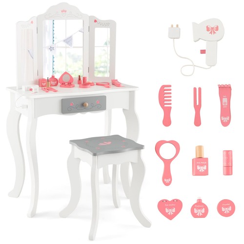 Gymax kids vanity - gymax, 2-in-1