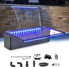 LONGRUN 30cm Pond Waterfall Blade Kit, Acrylic, 7 Colour LED, Remote