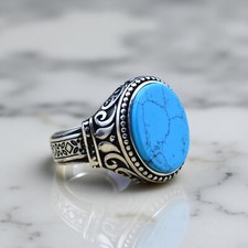 Turquoise Men's Ring 925