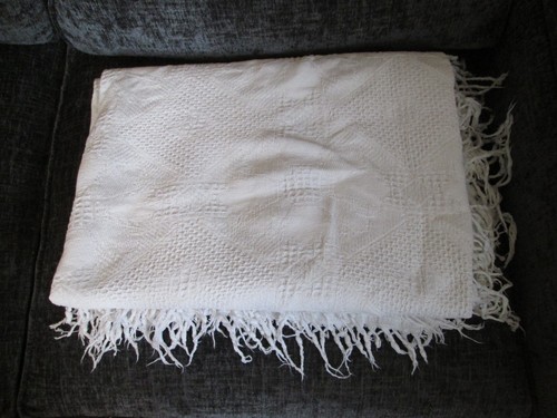 Vintage white woven cotton - white,