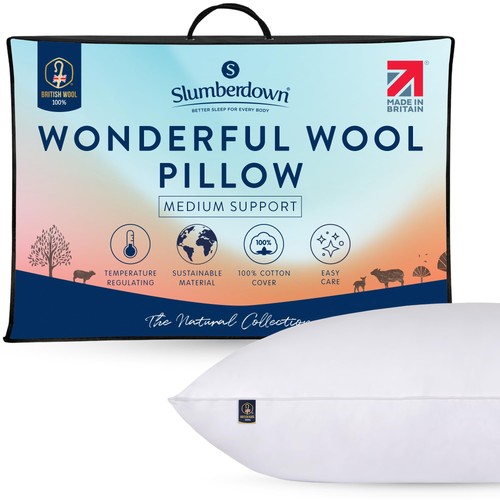 British wool pillow 48x74cm - wool,