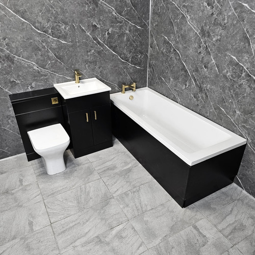 Complete bathroom suite black - bathroom,