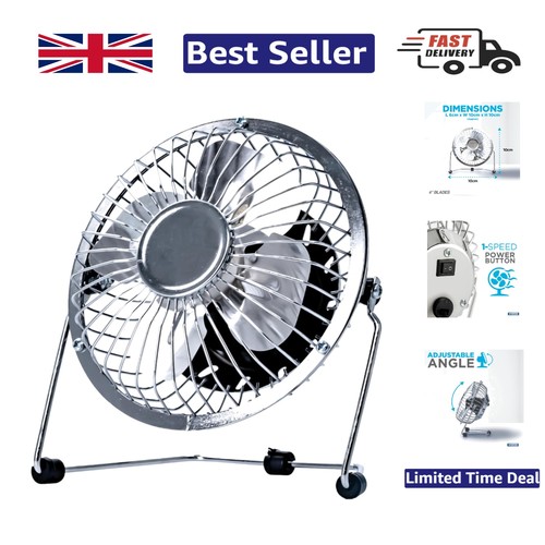 Compact chrome usb - desk, fan