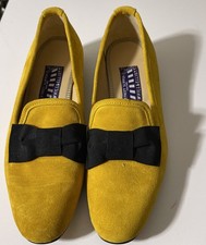 MUSTARD SUEDE-BLK BOW  LADIES