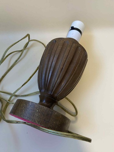 Turned wooden lamp base mid - turned,