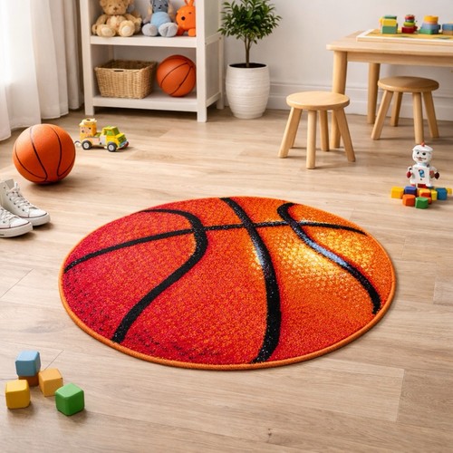Round basketball rug 67cm kids - basketball,