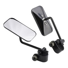 Old School Style Rectangular Clamp-On Motorcycle Mirrors Black Brattstyle.