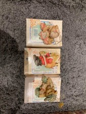 cherished teddies hanging ornaments x 3
