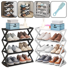 4 Tier Shoe Rack Stand Storage Self Organiser Lightweight Compact Space NEW