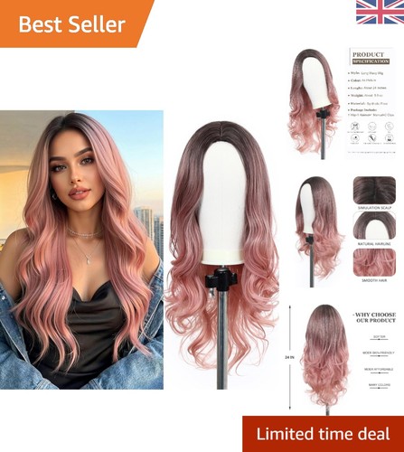 Inch ombre pink wavy - ombre, wig
