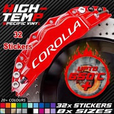 32x TOYOTA COROLLA High Temp Brake Calliper 8 SIZES Vinyl Decal Sticker Car