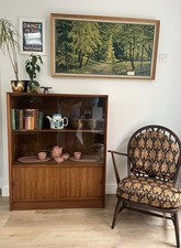 Vintage Mid Century Ercol Fleur De Lis 307 Tub/Easy ArmChair Windsor Spindles