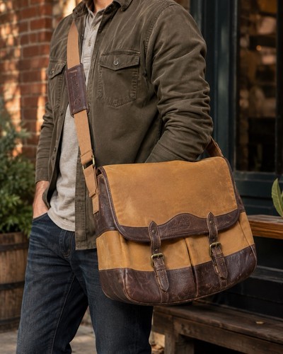 Timberland leather messenger - timberland,