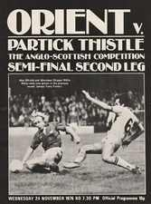 Orient v Partick Thistle ( 24th November 1976 ) - Anglo-Scottish Cup