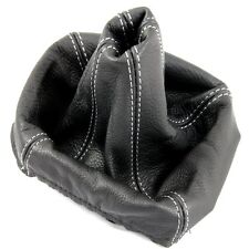 VW GOLF MK1 MK2 MK3 VENTO WHITE STITCH GEAR GAITER GAITOR BLACK LEATHER NEW