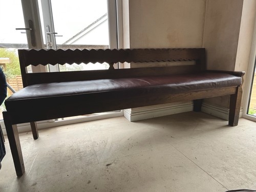 Oak bench burgundy - oak, a