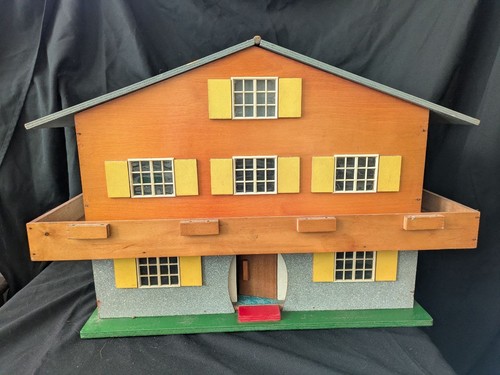 Vintage wooden dolls house - wooden,