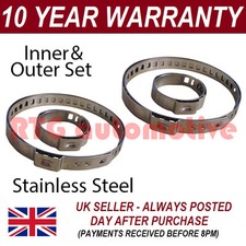 2X CV BOOT STAINLESS STEEL CLAMPS PAIR INNER & OUTER FITS ALL VEHICLES UNIVERSAL