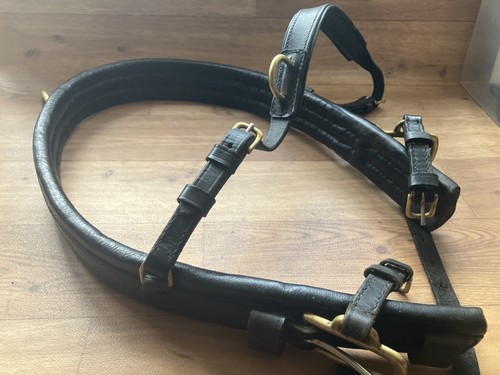 Pony size black leather