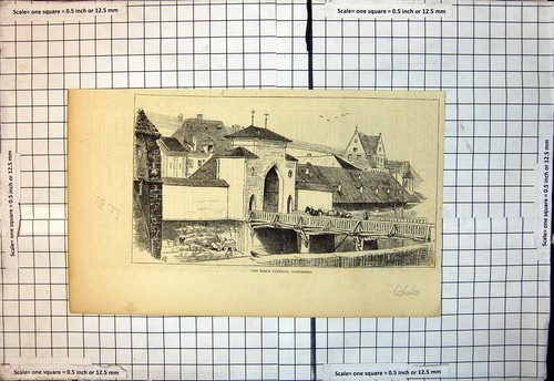 Old antique print - old, marie