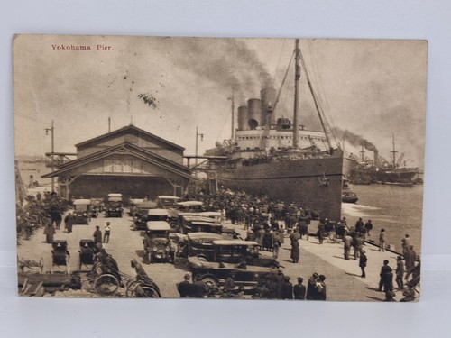 Vintage postcard 1922 yokohama - vintage,