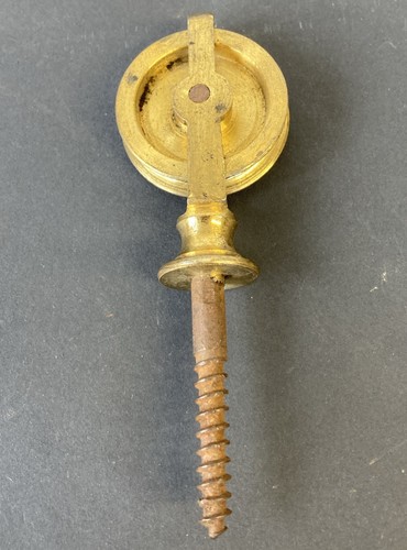 Reclaimed brass antique pulley - reclaimed,