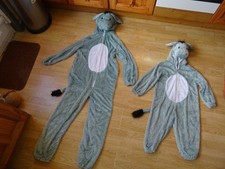 ADULT & CHILD Fancy Dress Plush Grey HORSE / DONKEY COSTUMES