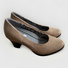 Hotter Angelica Court Shoes Dual Fitting Biege Snake Print Leather Size UK 3 new