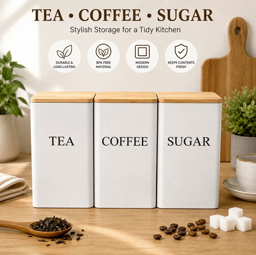 Tea coffee sugar canisters - coffee,