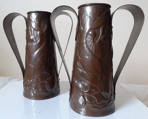 Pair rare newlyn copper - of,