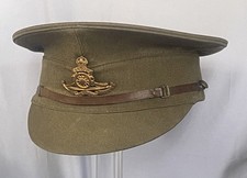 WW1 02 PATTERN WARRANT OFFICERS KHAKI SERVICE DRESS PEAKED CAP RA ,ORIGINAL
