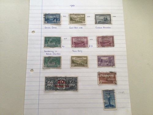 Canada 1946 used stamps - , on