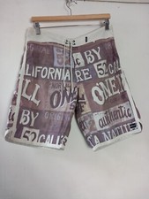 O'Neill graffiti logo surfer boardshorts lace waist sz 31/34 inch *flaw*