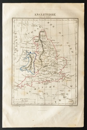 1843 england antique - england, map