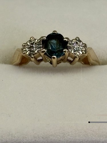 9ct gold teal - sapphire, &