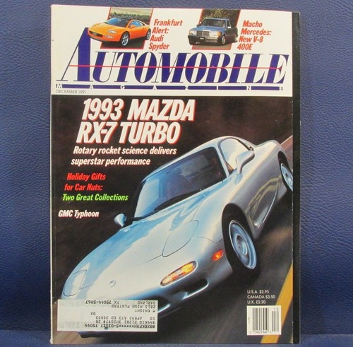 Automobile magazine dec 1991 - automobile,