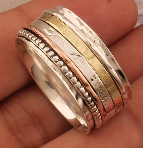 Solid 925 silver - silver, brass