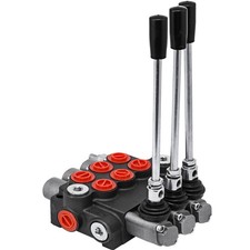 Hydraulic Monoblock 3 Bank 40 L/Min Lever Control Spool Valve Double Acting
