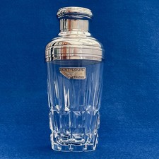 Vintage St Louis Manhattan Silver Plate & Crystal Cocktail Shaker