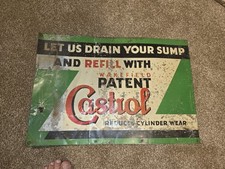 Vintage Tin castrol Sign Not Enamel