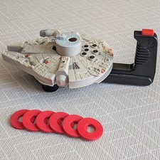 Vintage 1996 Star Wars Millennium Falcon Blaster Space Shooter Toy + Foam Discs