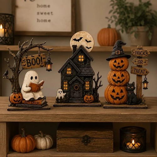 3pcs halloween wooden - halloween,