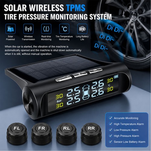 Solar wireless tpms car tire - car,