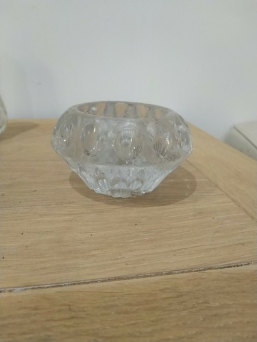 Vintage glass candle holder - vintage,